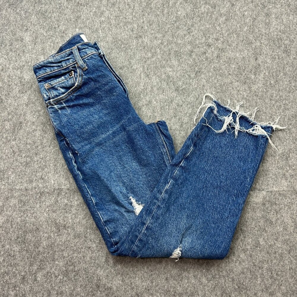 Boyish Tommy Stretch High Rise Straight Jeans Women's Size 25 Button Fly Denim